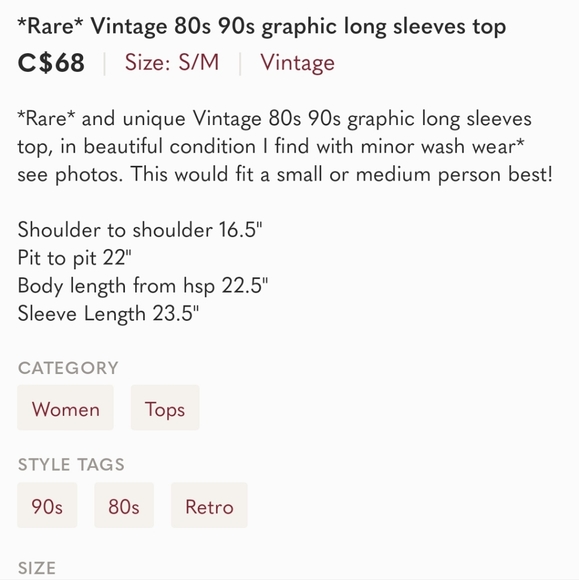 *Rare* Vintage 80s 90s graphic long sleeves top - Picture 4 of 4